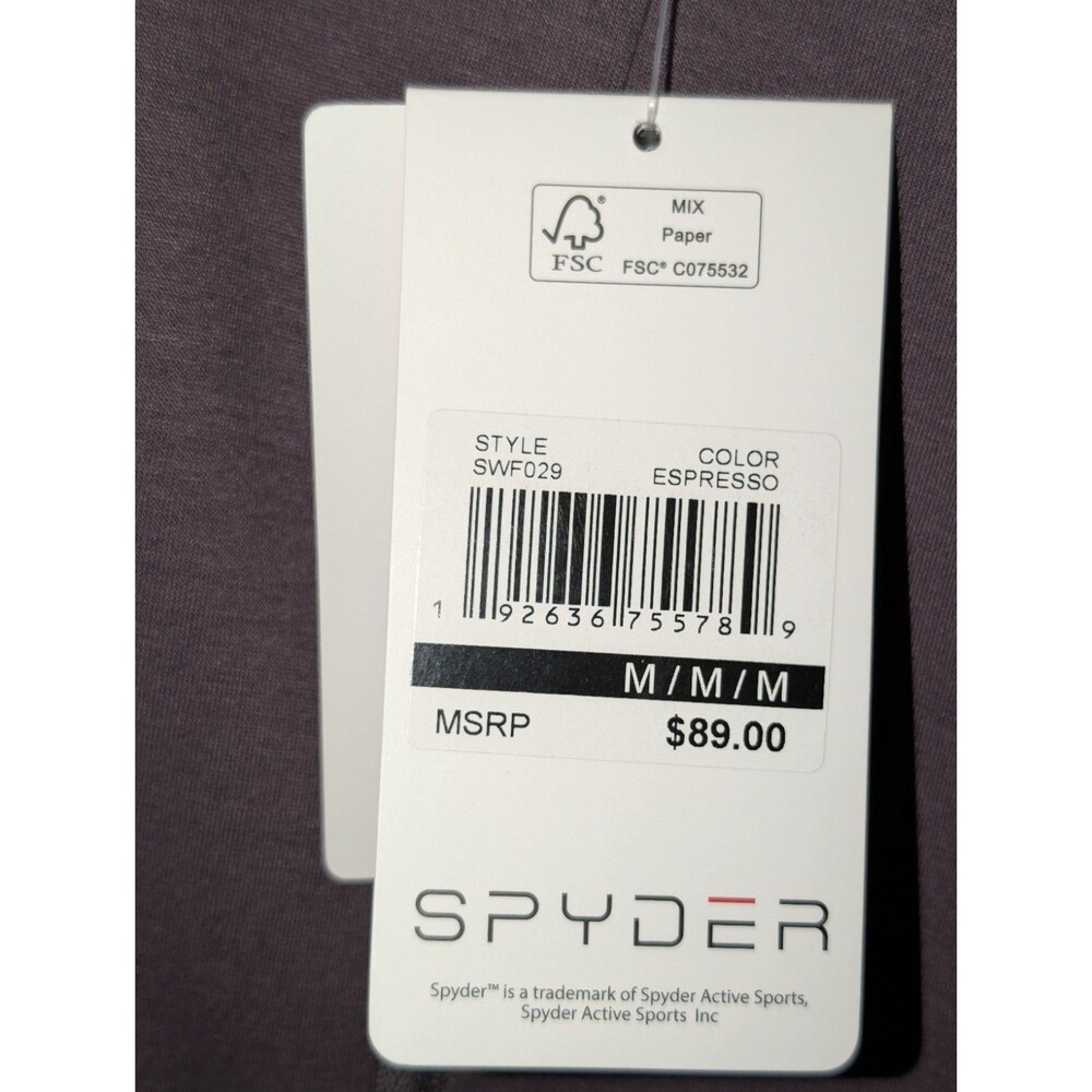 Spyder Hoodie Jacket Womens Medium Full Zip Athletic Brown Stretch Pockets NWT - Picture 9 of 14